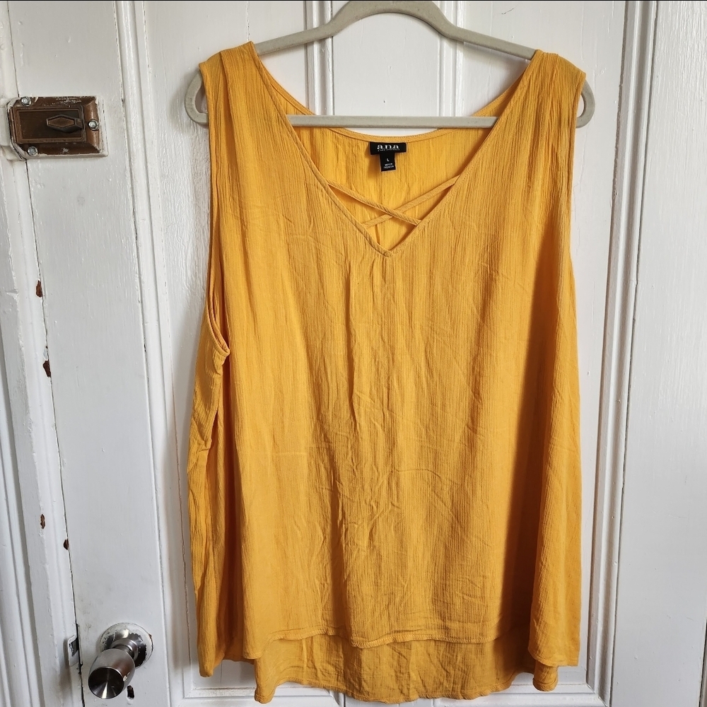A.n.a. Golden Yellow Sleeveless Blouse Size L